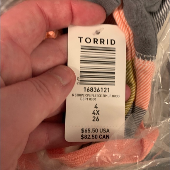 NEW Torrid 4 Zip Hoodie - Super Soft Fleece - Multi Stripe - Picture 10 of 10